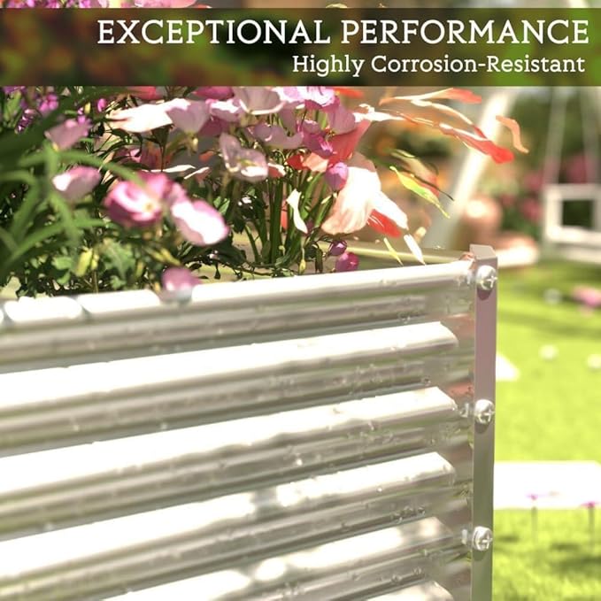 FRIZIONE 3pcs Tall 4x2x1.5ft Galvanized Raised Garden Bed OutdoorSteel Garden Bed for VegetablesAbove Ground Garden Box for FlowerMetal Raised Beds for Gardening