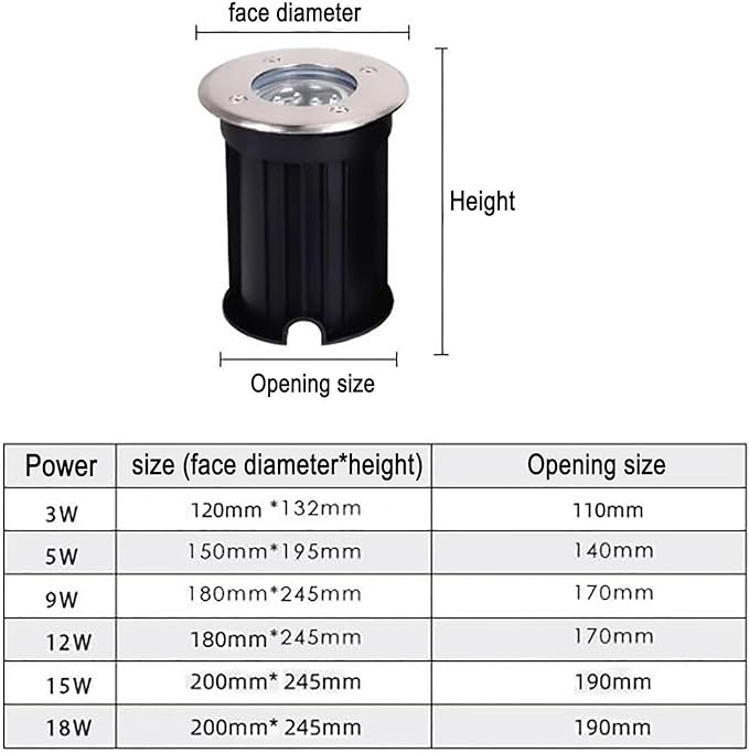 Outdoor Buried Lights - LED Landscape Lamp AC 24V Low Voltage 15° Adjustable Angle Floor Lamp IP67 Waterproof Embedded Spotlight Parks Squares Garden Decorate Ground Light