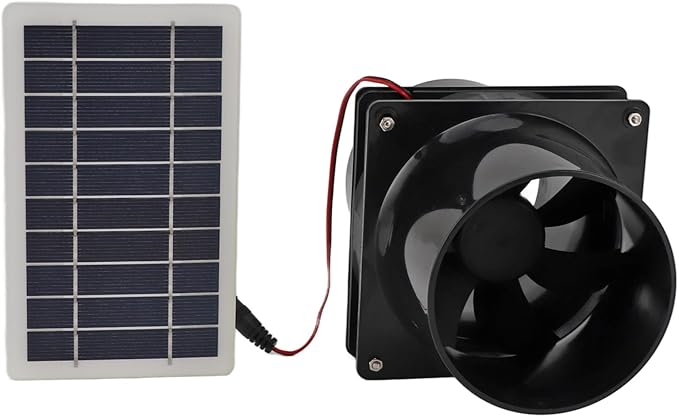 Solar Powered Exhaust Fan with 10W 12V Solar PanelVentilation Vent Fan for Greenhouse Chicken Coop Shed Pet House RVs