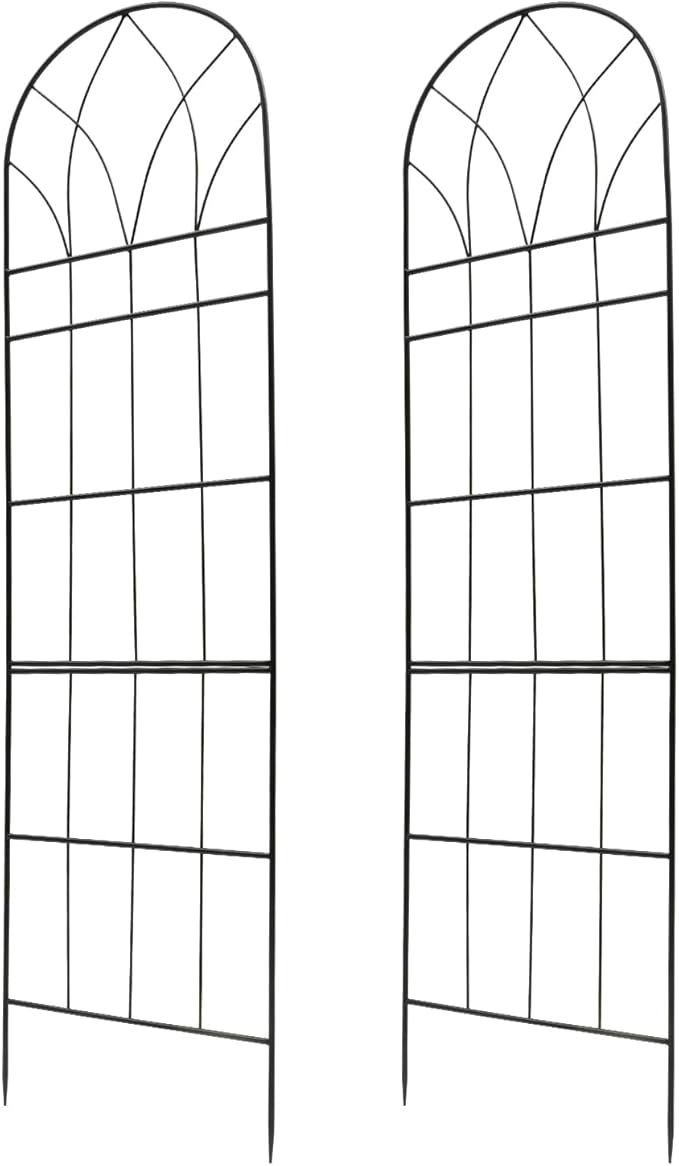 2 Pcs Garden Trellis for Climbing Plants Outdoor 58 x 15 Cucumber Trellis Rustproof Metal Trellis for Tomatoes Vines Flower Beds Roses