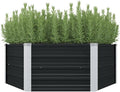 Outdoor Metal Raised Garden Bed for Vegetables Flowers Herbs Galvanized Planter Raised Garden Boxes Outdoor Anthracite 50.8x50.8x17.7 Galvanized Steel-161