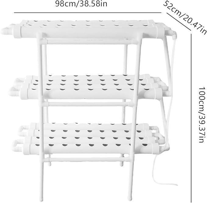 Hydroponics Growing System Kitindoor Hydroponics Growing System108 Plant Sites 3 Layers Food-Grade PVC-U Pipes Hydroponic Grow Kit Gardening System For VegetablesFruitsherbaceous(Upgraded Version)