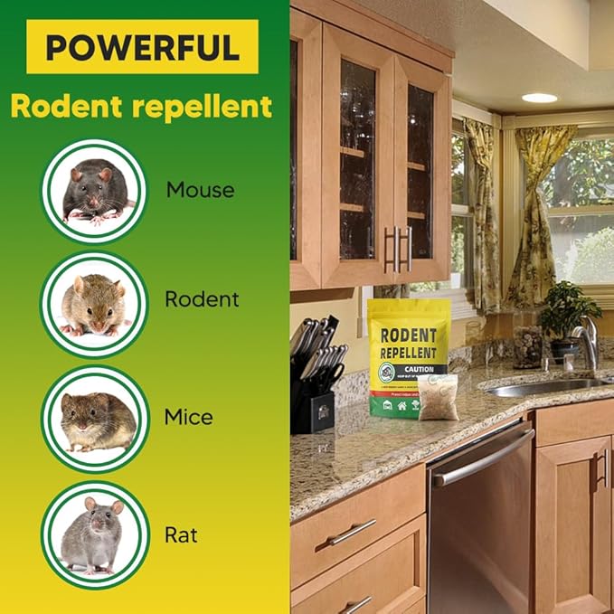 Rodent Repellent Mouse Repellents Rat Repellent Natural Mice Repellent Indoor Peppermint Oil to Repel Mice and Rats Keep Mice Away Rat Deterrent-8P