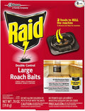 Raid Double Control Large Roach Baits For Indoor Use Kills Roaches for 3 Months 8 Count (Pack of 6)