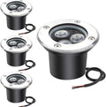 4 Pack LED Landscape Lights - 3W Low Voltage Ground Well Light DC 12V/24V Pathway Lights 300LM Warm White 3500K Water-Resistant LED Outdoor Spotlights for DrivewayYellow-24v(3w)