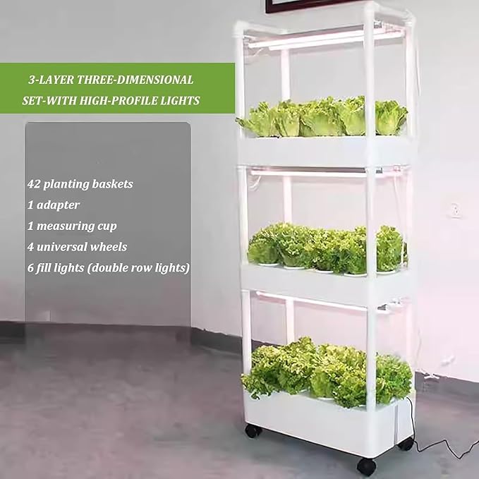 Indoor Hydroponics System Indoor Garden Hydroponic Growing Kits &amp SystemsHydroponics Tower with LED Grow LightIndoor Garden Hydroponic Growing System wyqdp240305(Color:Size:Three Layer)