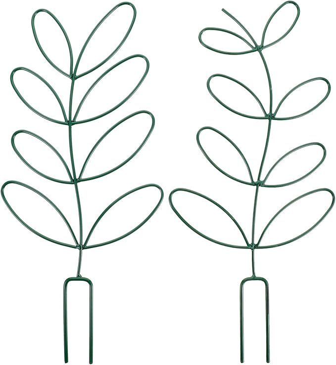 2pcs Iron Plant Climbing Support Rack with Vine Trellis for Garden Tomatoes Green Metal Climbing Plant Frame for Patio and Outdoor Vegetable Vines