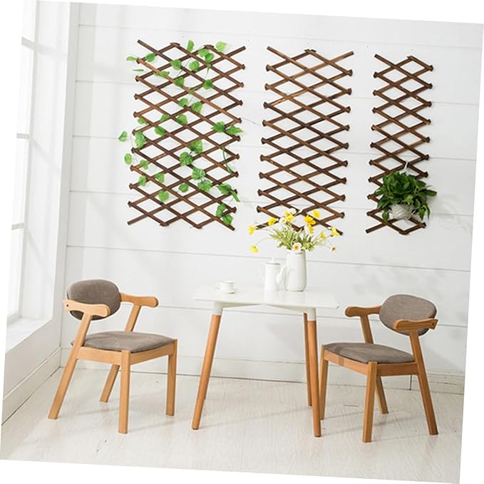 YARNOW Expandable Garden Trellis Versatile Climbing Plant Support Panel Height Durable Carbonized for Outdoor Fencing and Garden Decoration