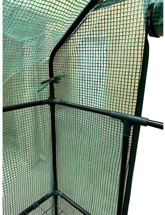 Garden Winds Custom Fit Replacement Cover Compatible with The Ohuhu Y21-80401-13 4.8' x 4.8' Portable Walk in Instant Pop Up Greenhouse Zipper Entry Door Mesh Side Windows - PE Fabric - Green