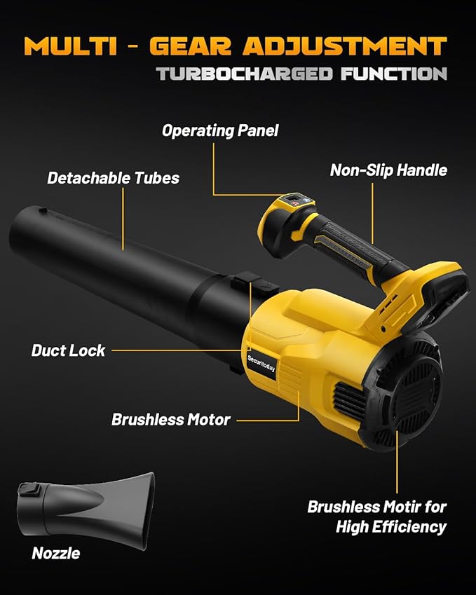 Cordless Leaf Blower Compatible with Dewalt 20V MAX Battery 1500W Brushless Motor 120MPH 500CFM High-Power Electric Blower Lightweight Handheld Yard Cleaning Tool for Lawn Garden &amp Patio