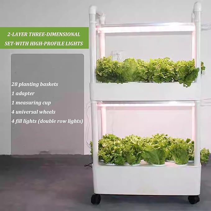Indoor Hydroponics System Indoor Garden Hydroponic Growing Kits &amp SystemsHydroponics Tower with LED Grow LightIndoor Garden Hydroponic Growing System wyqdp240305(Color:Size:Double Layer)