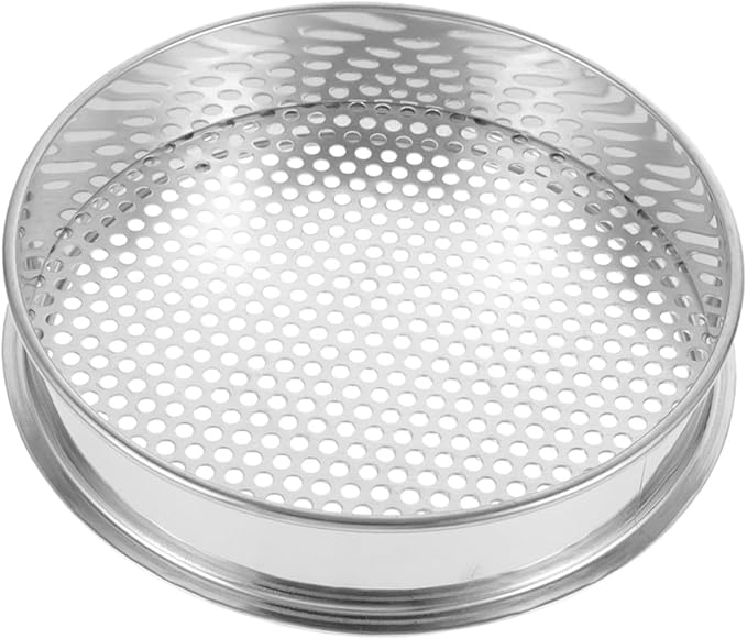 Healifty Stainless Steel Soil Sifter Round Mesh Garden Sieve for Soil Grading and Filtering Practical Kitchen and Outdoor with Fine Texture and Stackable Design