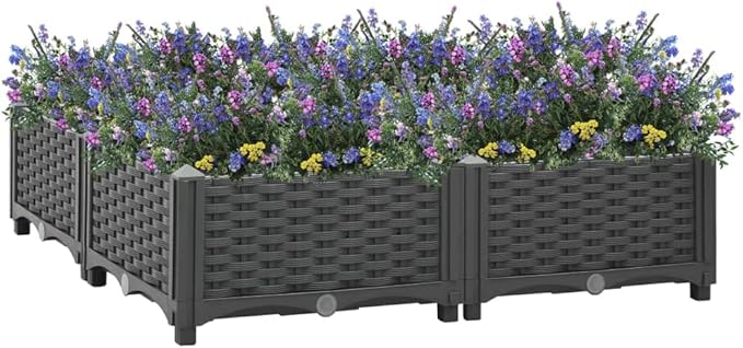 Raised BedGarden PlantersGarden PlantersGarden CenterpiecesGarden BedsRaised Beds for Growing FlowersHerbs and Fruits31.5x31.5x9.1 Polypropylene