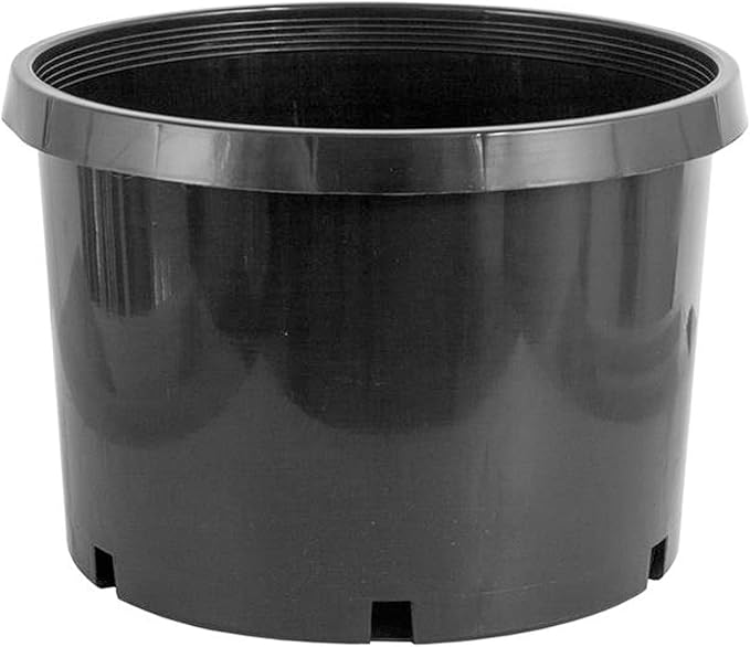 Pro Cal 10 Gallon Premium Nursery Plastic Planter Flower Herb Vegetable Garden Grow Pots with Drainage Holes for Outdoor and Indoor Use Black 5 Pack