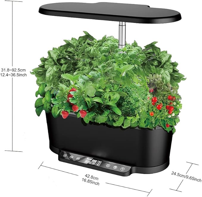 GeRRiT Hydroponic Growing System WiFi 15 Pods Indoor Garden with 5.5L Water Tank 76cm Adjustable Height Germination Kits App Controlled Garden Planter with LED Grow Light Pump System