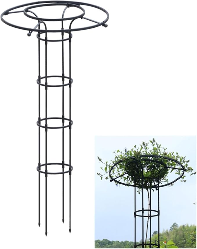 Vertical Umbrella Trellis for Climbing Plants and Flowers Rustproof Vertical Garden Trellis Wisteria Trellis Outdoor Flower Support Cage Climbing Stand Rack for Vines Rose(Black90CM/35.4in)