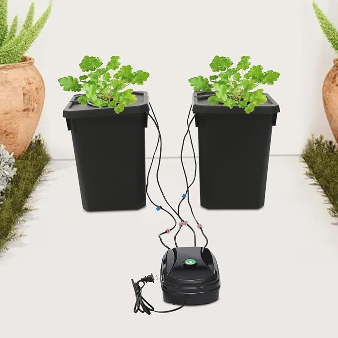 Automatic Watering System - 2 Pot Kit with Reservoir Self-Watering Planters for Indoor/Outdoor Growing 5 Gallon