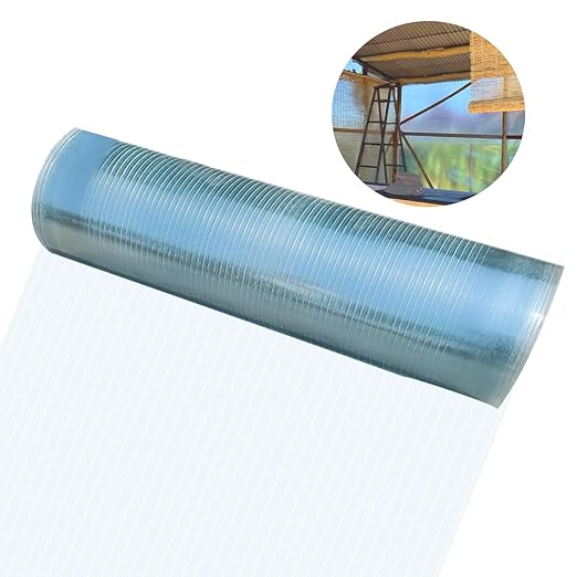 Polycarbonate Sheet 32.8Ft x 3.28FtDIY UV Resistant Polycarbonate Greenhouse PanelsInsulated Transparent Polycarbonate Roof Panels for Roof Farming Gardening Agriculture Courtyards Canopy