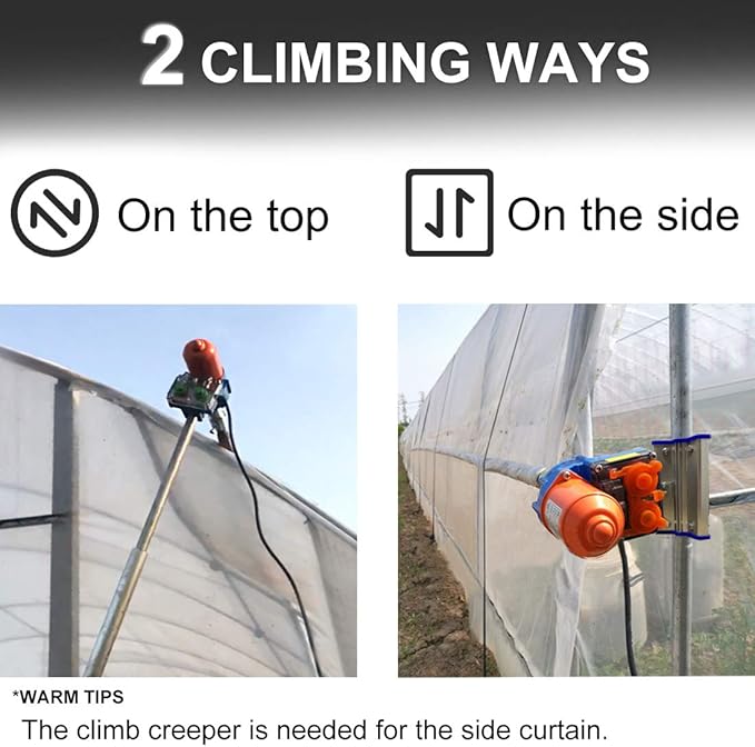 UYGALAXY 100W Greenhouse Film Roll Up Side Motor + Precise Bearing Climber for Greenhouse Ventilation 24V Automatic Venting