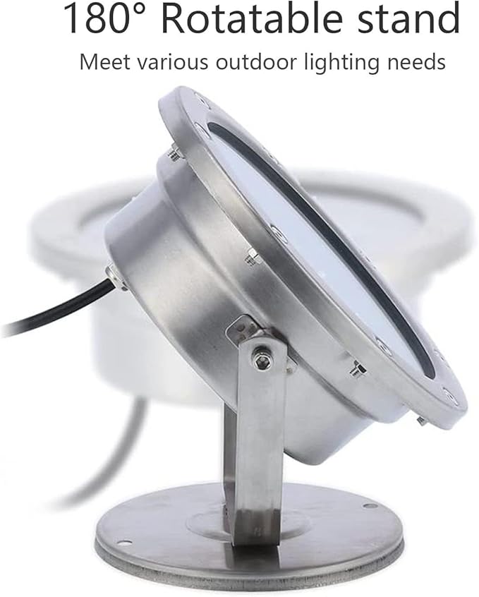 LED Ring Fountain Light - Submersible IP68 Waterproof Stainless Steel Spotlight for Fountain/Landscape Decoration 24V Middle Hole Pool Lights