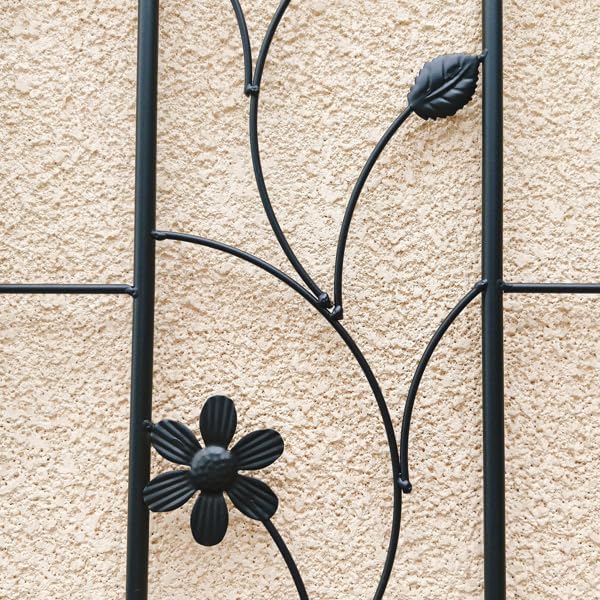 2 Pack Garden Trellis for Climbing Plants (86.7 H x 19.7 W) - Sturdy Rustproof Galvanized Metal with Powder Coating Outdoor Plant Support &amp Garden Screen/Corner for Roses Ivy Vines (Black)