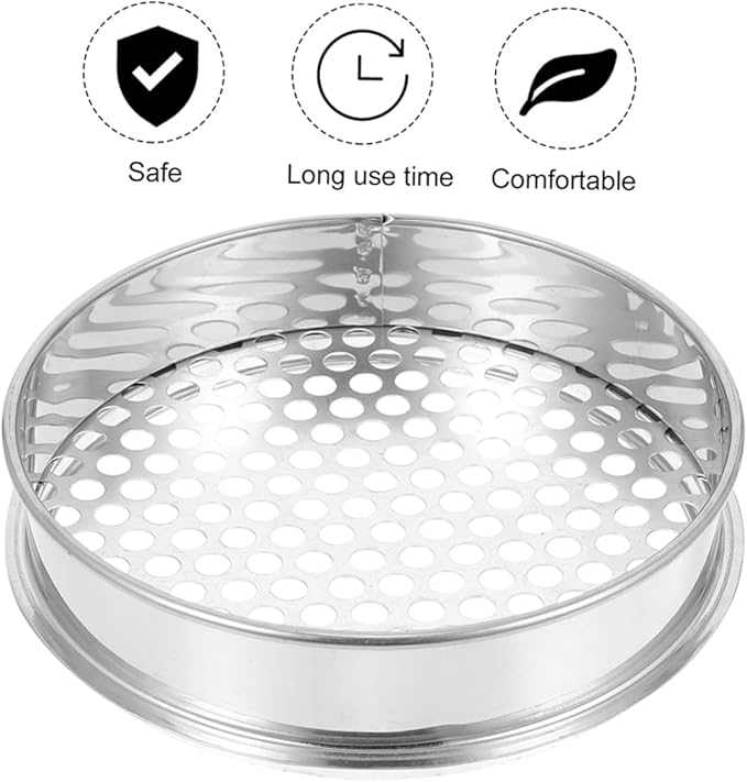 BESPORTBLE 2pcs Stainless Steel Soil Sifters Durable Garden Mesh Sieve for Filtering Rocks Debris Manual Soil Sieves for Efficient Gardening and Composting