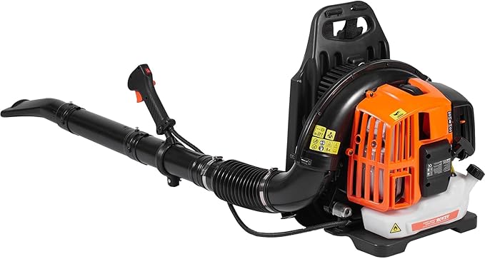 VEVOR Backpack Leaf Blower 52CC 2-Cycle Leaf Blower with 1.37L Fuel Tank 480CFM Air Volume 175MPH Speed Ideal for Lawn Care Leaf Cleaning and Snow Removal