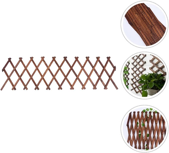 VICASKY Expandable Wooden Garden Trellis Climbing Plant Support Carbonized Anti-Corrosion Wood Vine Fence 0.9cm Thick 44cm X 22cm Frame for Outdoor Patio and Lawn