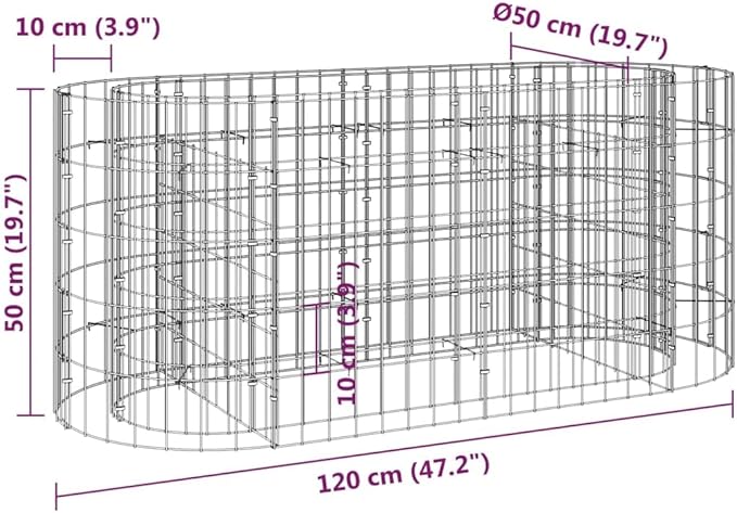 Gabion Raised Bed Galvanized IronRaised Flower BedsGardening PlantersMultifunctional Raised BedPlant Privacy FenceGreenhouse Planterfor GardensPatiosalconiesTerraces47.2x19.7x19.7