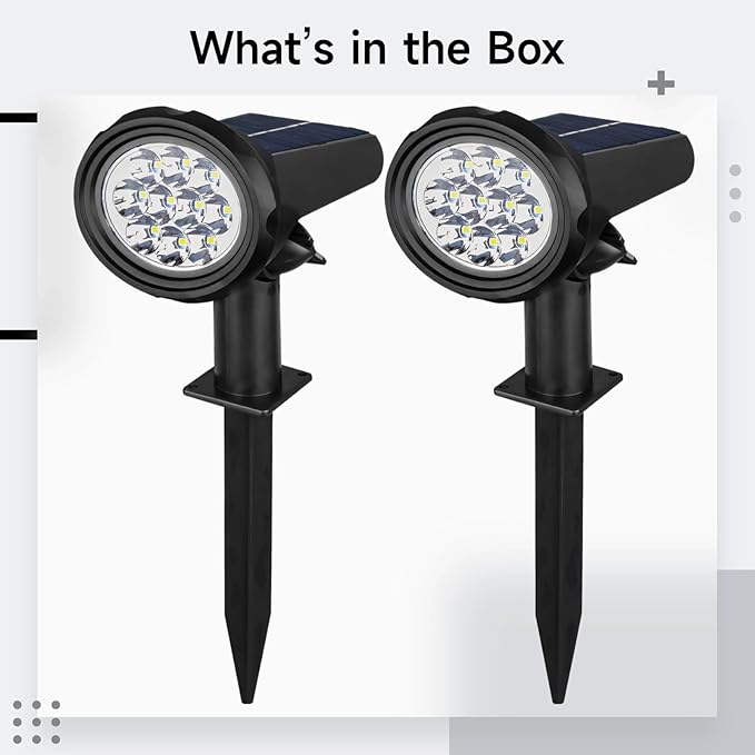 Landscape Lighting Garden Solar Spotlights Outdoor Decoration 2 Pcs Solar Projection Lights Warm White RGB Energy Efficient Easy Installation Waterproof