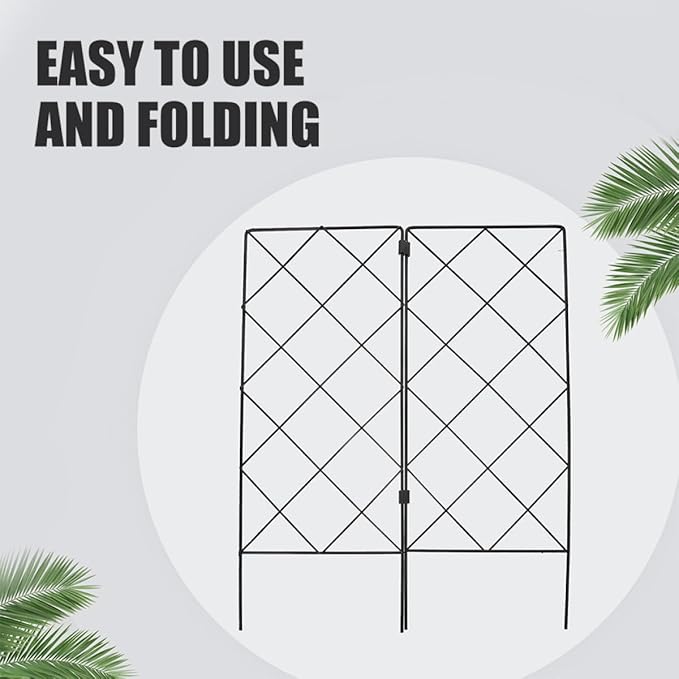 Homoyoyo 2pcs Garden Plant Climbing Trellis Support Rack for Outdoor and Indoor Vines Foldable Multifunctional Plant Stand 20x53cm Sturdy Trellis