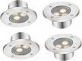 4PCS IP68 Waterproof Submersible LED Pool Lights - 3W Ultra Thin Round Recessed Underwater Fountain Landscape Spotlights Warm White AC 24V for Pond Lighting