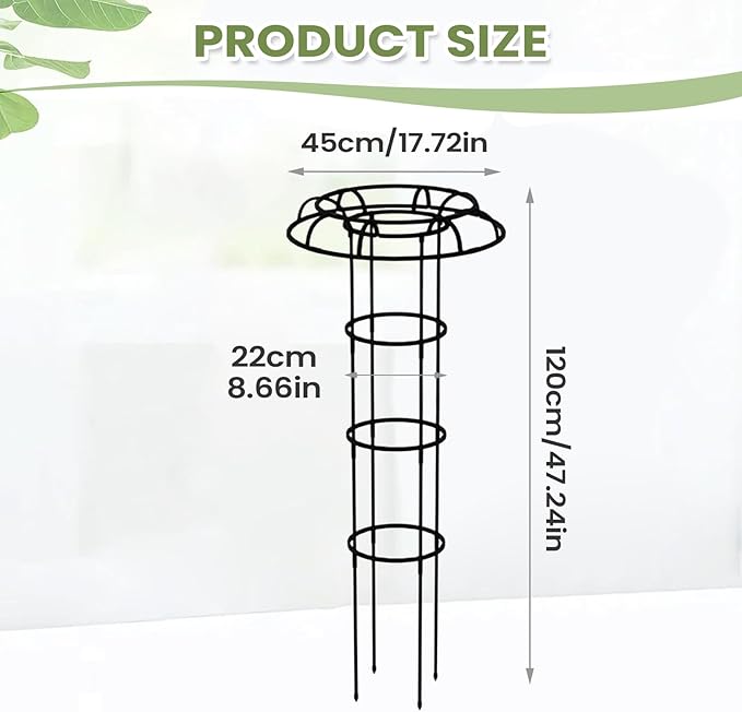 Garden Trellis - Vertical Umbrella Shape Plant Support for Climbing Plants | All Weather Outdoor Frame Decorative Structure Stable Ground Placement &amp Space Saving Growth Guide for Vines Flowers