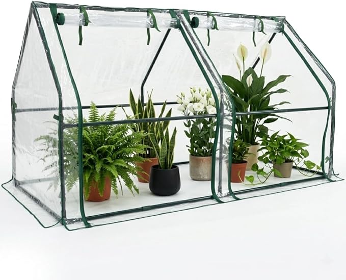 Gardzen Mini Greenhouse Portable Cold Frame Green House Indoor Outdoor Small Greenhouse for Seed Starting &amp Plant Protection 71.7(L) x36.2(W) x42.5(H)