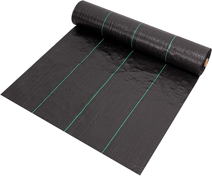 Weed Control Membrane UV Stabilised Weed Barrier Fabric Weed Matting High Tensile Strength Landscape Ground Cover for Artificial Grass Patios Paths Flower Beds(1.2 * 100m)