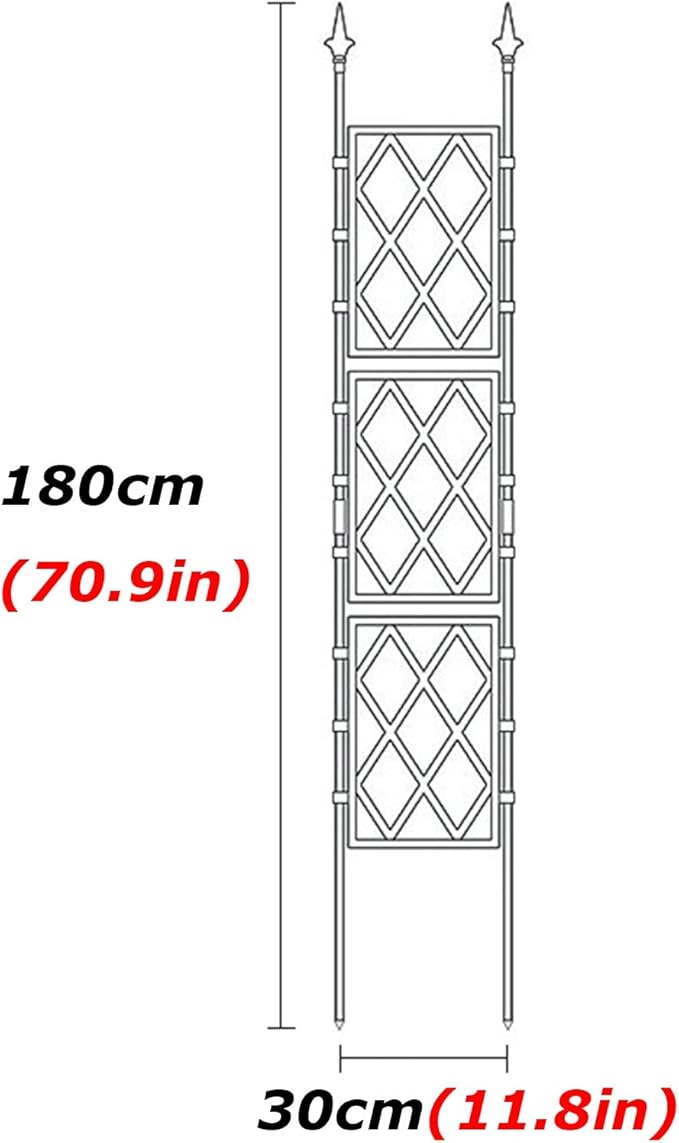 Garden Trellis for Climbing Plants PE Lattice Grid Panels for Potted Plants Sturdy Rustproof Plant Support Stakes for Outdoor Garden Lawn Patio 9 Sizes(Size:30x180cm)