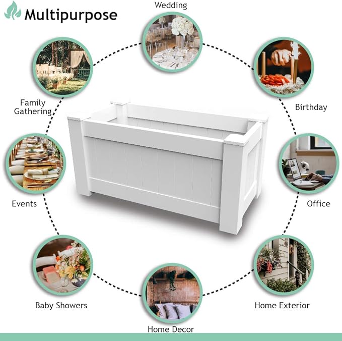 SunnyRoyal 43 X 20 X 20 Garden Box Kit Vinyl Planter Raised Box Raised Bed Plastic Gardening Storage for Indoor/Outdoor Growing Vegetable 2Packs
