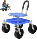 Garden Cart Rolling Workseat with Wheels 360° Swivel Garden Cart Seat - Height Adjustable Rolling Stool with Tool Tray &amp All-Terrains Wheels 330Lbs Heavy Duty Gardening Stool for Seniors
