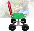 Rolling Gardening Work Stool Bearing 150kg Adjustable HeightGarden Helper with Foldable Backrestfor Yard Patio(Green4 Wheels)