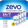 Zevo Flying Insect Trap Replacement Cartridges 4 Count Official Zevo Refills for Plug-in Trap Device