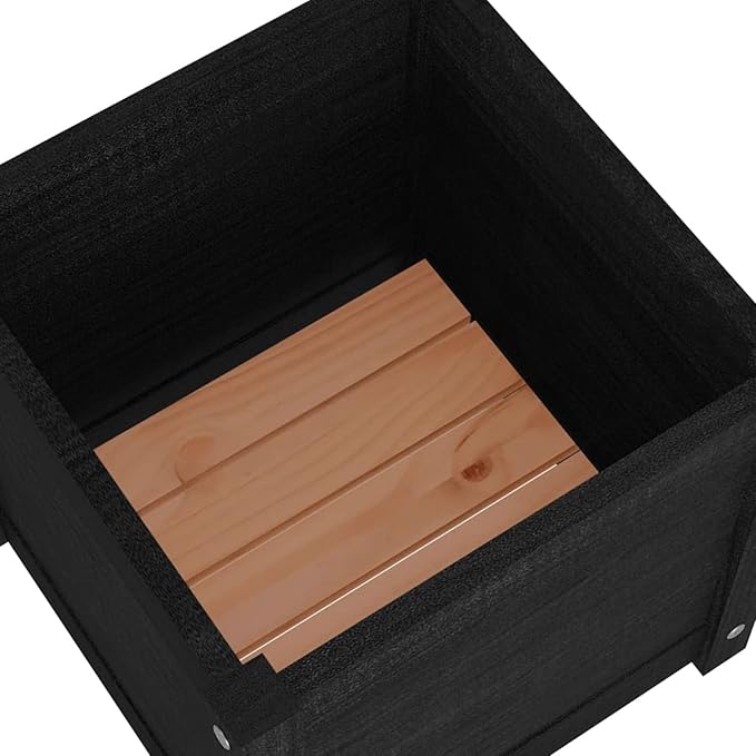 Raised Bed Wood Raised Beds for Garden Wooden Raised Bed Planter Raised Bed Wood Black Herb Bed Wood Flower Box Flower Box Flower Pot Garden Planter 40 x 40 x 40 cm Pack of 2