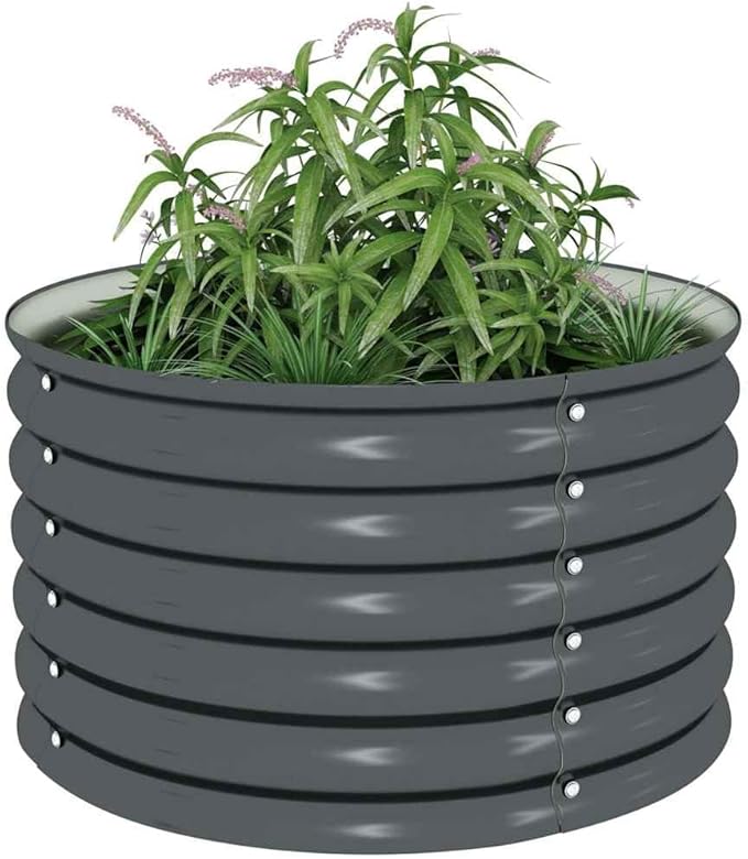 Galvanized Steel Raised Garden Bed 31.5 x 31.5 x 17.3 Outdoor Elevated Planter Box for Vegetables Flowers Herbs and Patio Planters