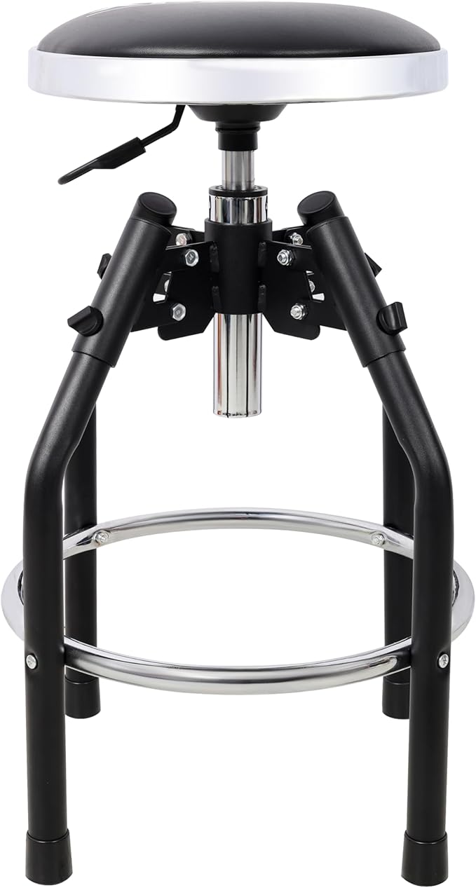 Heavy Duty Hydraulic Shop Stool with 360° Swivel Adjustable Mechanic Seat with Foot Rest 330LBS Capacity for Garage Workshop Industrial Use
