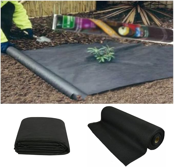 CHALKE Heavy Duty Mulch Breathable Membrane Weed Control Ground Weed Barrier Fabric Agriculture Greenhouse Garden Landscape Black 1.5 X 1/1 X 20 Meter (Color : 1 X 20 Meter)