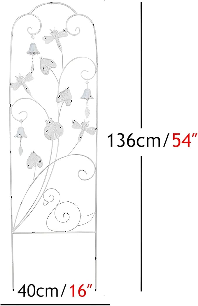 1Pc White Garden Trellis Metal Plant Support Freestanding Garden Support for Climbing Plants Flowers Ivy Roses Clematis