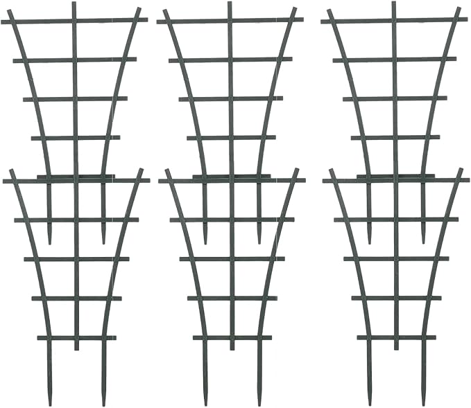 DOITOOL 12PCS Small Plant Trellis Stackable Garden Trellis for Climbing Plants Plastic Superimposed Potted Plant Support Flower Supports (5.9 x 9.8 inch)