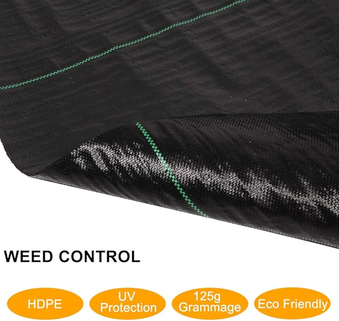 4x100ft Garden Ground Cover Weed Control FabricWeed Barrier Landscape FabricsDriveway Fabric Ground CoverHeavy Duty Woven Landscape Fabricsfor Patio Lawn Flower Bed Pathway Greenhouses (Black)