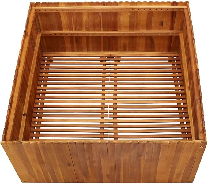 Garden Raised Bed Raised Flower Bed Horse Trough planters Patio planters Standing Planter Suitable for Orchard Corridor Courtyard Nursery 39.4x39.4x19.7 Solid Acacia Wood