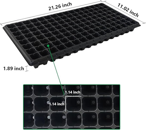 10Pcs 128 Cell Seed Starter Trays Thick Durable Nursery 128 Cell Plug Tray Seedling Flat Plastic Shallow Tray for TD538 1020 Trays (21.26 11.02 Deep 1.89) GGBQ128