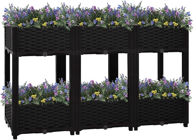 SKM Raised Bed Raised Bed 47.2x15.7x28 Polypropylene-6536